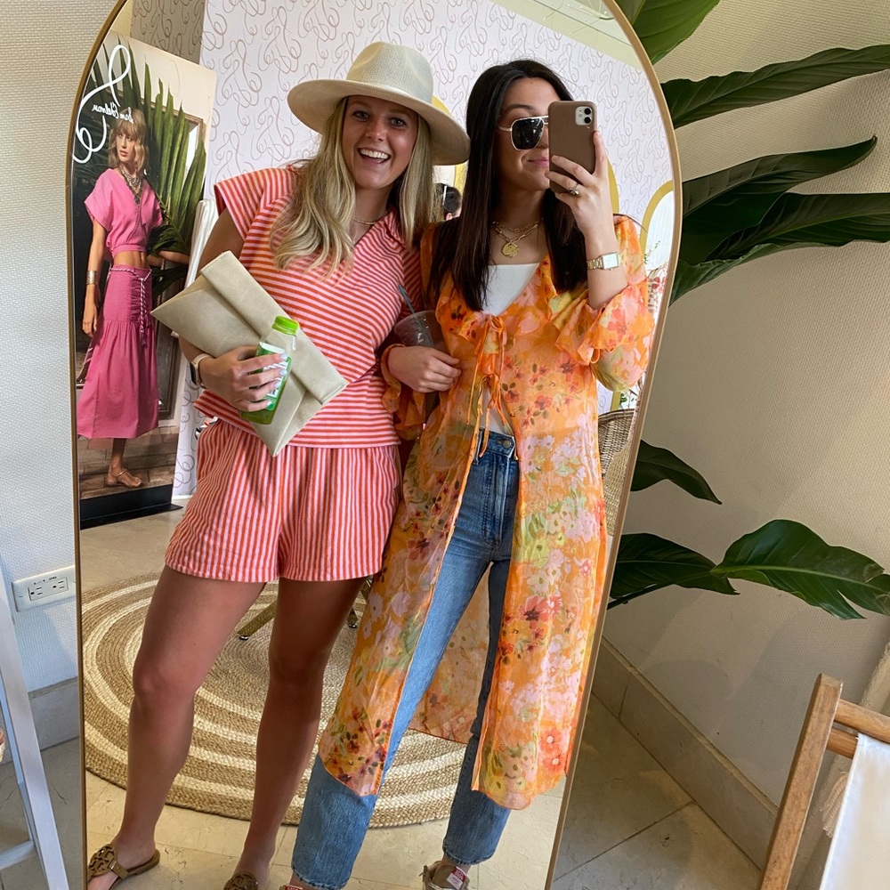 Orange floral Target kimono